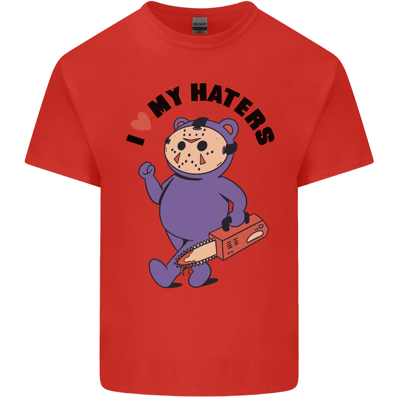 I Love My Haters Funny Halloween Kids T-Shirt Childrens Red