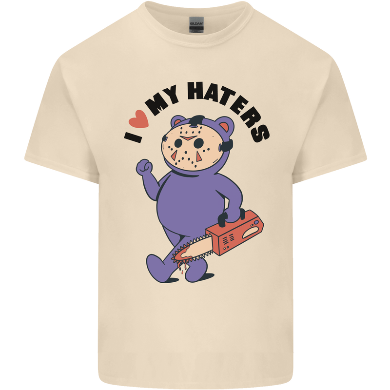 I Love My Haters Funny Halloween Mens Cotton T-Shirt Tee Top Natural