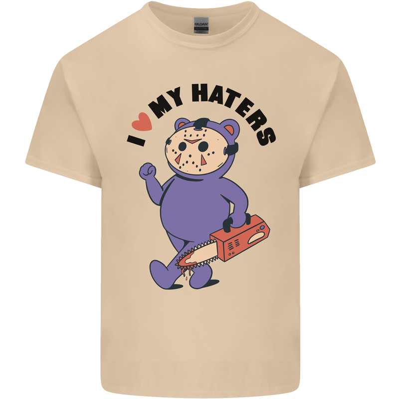 I Love My Haters Funny Halloween Mens Cotton T-Shirt Tee Top Sand