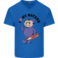 I Love My Haters Funny Halloween Mens V-Neck Cotton T-Shirt Royal Blue