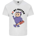 I Love My Haters Funny Halloween Mens V-Neck Cotton T-Shirt White