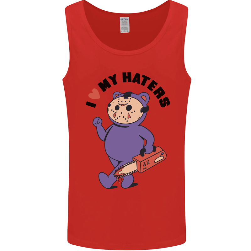 I Love My Haters Funny Halloween Mens Vest Tank Top Red