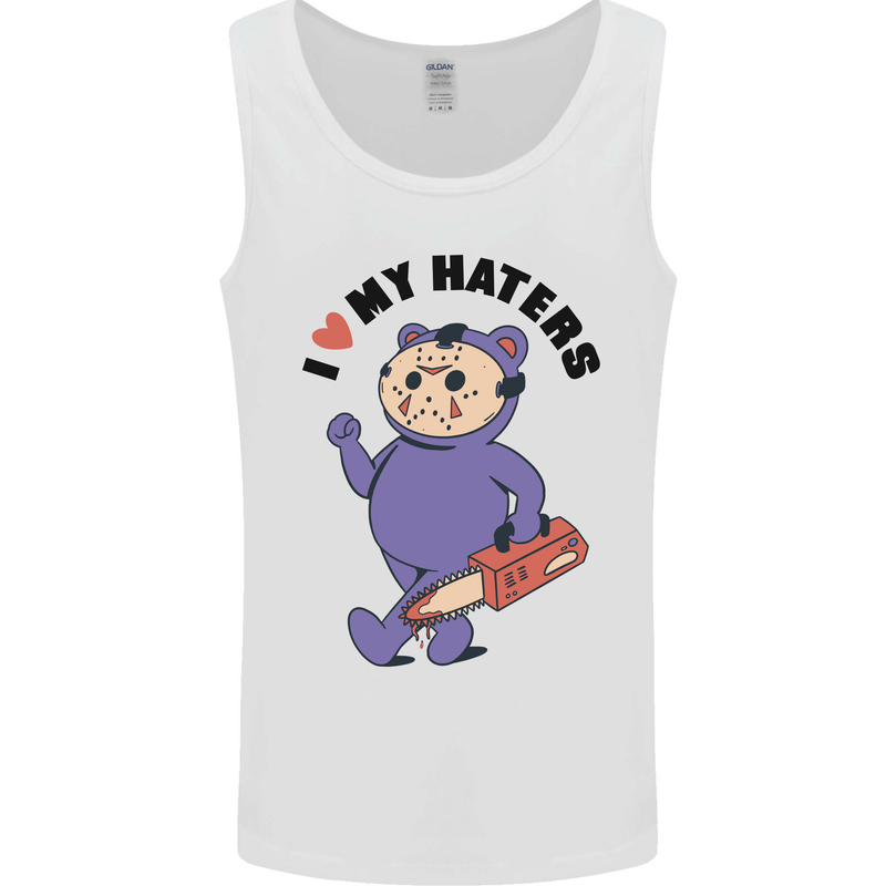 I Love My Haters Funny Halloween Mens Vest Tank Top White