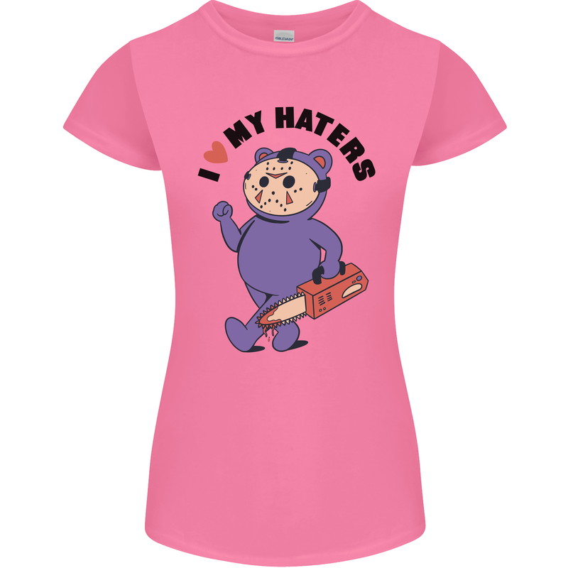 I Love My Haters Funny Halloween Womens Petite Cut T-Shirt Azalea