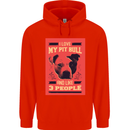 I Love My Pitbull & 3 People Funny Childrens Kids Hoodie Bright Red