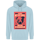 I Love My Pitbull & 3 People Funny Childrens Kids Hoodie Light Blue