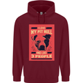 I Love My Pitbull & 3 People Funny Childrens Kids Hoodie Maroon
