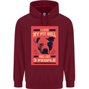 I Love My Pitbull & 3 People Funny Childrens Kids Hoodie Maroon