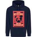 I Love My Pitbull & 3 People Funny Childrens Kids Hoodie Navy Blue