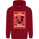 I Love My Pitbull & 3 People Funny Childrens Kids Hoodie Red
