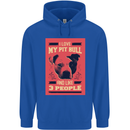 I Love My Pitbull & 3 People Funny Childrens Kids Hoodie Royal Blue