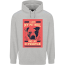 I Love My Pitbull & 3 People Funny Childrens Kids Hoodie Sports Grey