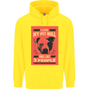 I Love My Pitbull & 3 People Funny Childrens Kids Hoodie Yellow
