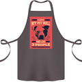 I Love My Pitbull & 3 People Funny Cotton Apron 100% Organic Dark Grey