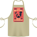 I Love My Pitbull & 3 People Funny Cotton Apron 100% Organic Khaki