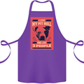I Love My Pitbull & 3 People Funny Cotton Apron 100% Organic Purple
