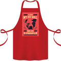 I Love My Pitbull & 3 People Funny Cotton Apron 100% Organic Red