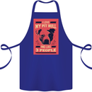 I Love My Pitbull & 3 People Funny Cotton Apron 100% Organic Royal Blue
