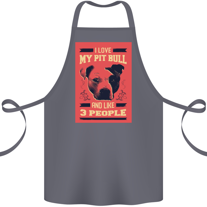 I Love My Pitbull & 3 People Funny Cotton Apron 100% Organic Steel