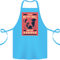 I Love My Pitbull & 3 People Funny Cotton Apron 100% Organic Turquoise