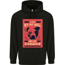 I Love My Pitbull & 3 People Funny Mens 80% Cotton Hoodie Black
