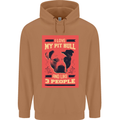 I Love My Pitbull & 3 People Funny Mens 80% Cotton Hoodie Caramel Latte