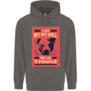 I Love My Pitbull & 3 People Funny Mens 80% Cotton Hoodie Charcoal