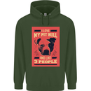I Love My Pitbull & 3 People Funny Mens 80% Cotton Hoodie Forest Green