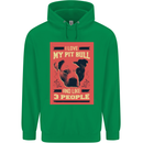 I Love My Pitbull & 3 People Funny Mens 80% Cotton Hoodie Irish Green