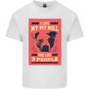 I Love My Pitbull & 3 People Funny Mens Cotton T-Shirt Tee Top White