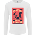 I Love My Pitbull & 3 People Funny Mens Long Sleeve T-Shirt White