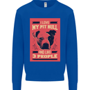 I Love My Pitbull & 3 People Funny Mens Sweatshirt Jumper Royal Blue