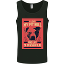 I Love My Pitbull & 3 People Funny Mens Vest Tank Top Black