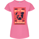 I Love My Pitbull & 3 People Funny Womens Petite Cut T-Shirt Azalea