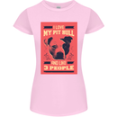 I Love My Pitbull & 3 People Funny Womens Petite Cut T-Shirt Light Pink