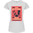 I Love My Pitbull & 3 People Funny Womens Petite Cut T-Shirt White