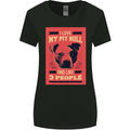 I Love My Pitbull & 3 People Funny Womens Wider Cut T-Shirt Black