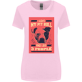 I Love My Pitbull & 3 People Funny Womens Wider Cut T-Shirt Light Pink