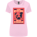 I Love My Pitbull & 3 People Funny Womens Wider Cut T-Shirt Light Pink