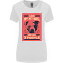 I Love My Pitbull & 3 People Funny Womens Wider Cut T-Shirt White