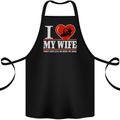 I Love My Wife Motorbike Biker Motorcycle Cotton Apron 100% Organic Black