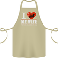 I Love My Wife Motorbike Biker Motorcycle Cotton Apron 100% Organic Khaki