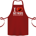I Love My Wife Motorbike Biker Motorcycle Cotton Apron 100% Organic Maroon