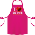 I Love My Wife Motorbike Biker Motorcycle Cotton Apron 100% Organic Pink