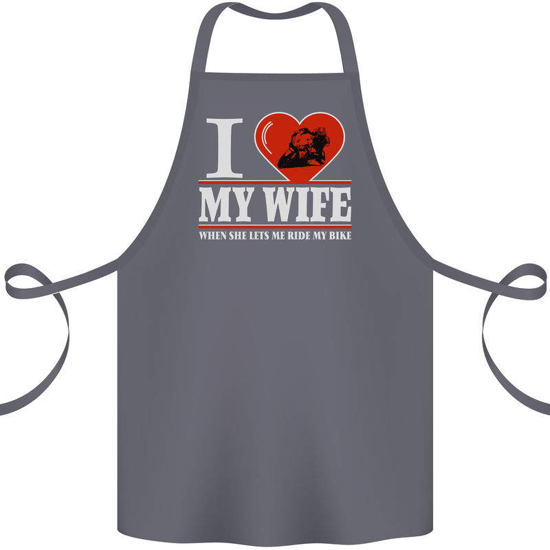I Love My Wife Motorbike Biker Motorcycle Cotton Apron 100% Organic Steel