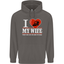 I Love My Wife Motorbike Biker Motorcycle Mens 80% Cotton Hoodie Charcoal