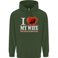 I Love My Wife Motorbike Biker Motorcycle Mens 80% Cotton Hoodie Forest Green
