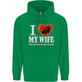 I Love My Wife Motorbike Biker Motorcycle Mens 80% Cotton Hoodie Irish Green