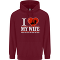 I Love My Wife Motorbike Biker Motorcycle Mens 80% Cotton Hoodie Maroon
