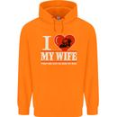 I Love My Wife Motorbike Biker Motorcycle Mens 80% Cotton Hoodie Orange